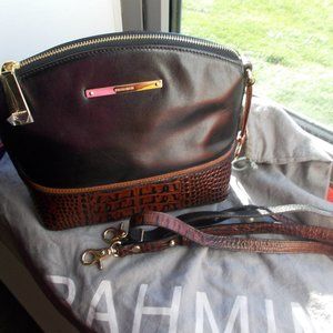 Brahmin NEW Black Mini Croc Emb. Duxbury Handbag